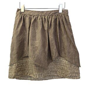 Banana Republic 100% Silk Layered Graphic Print Mini Skirt Size 2